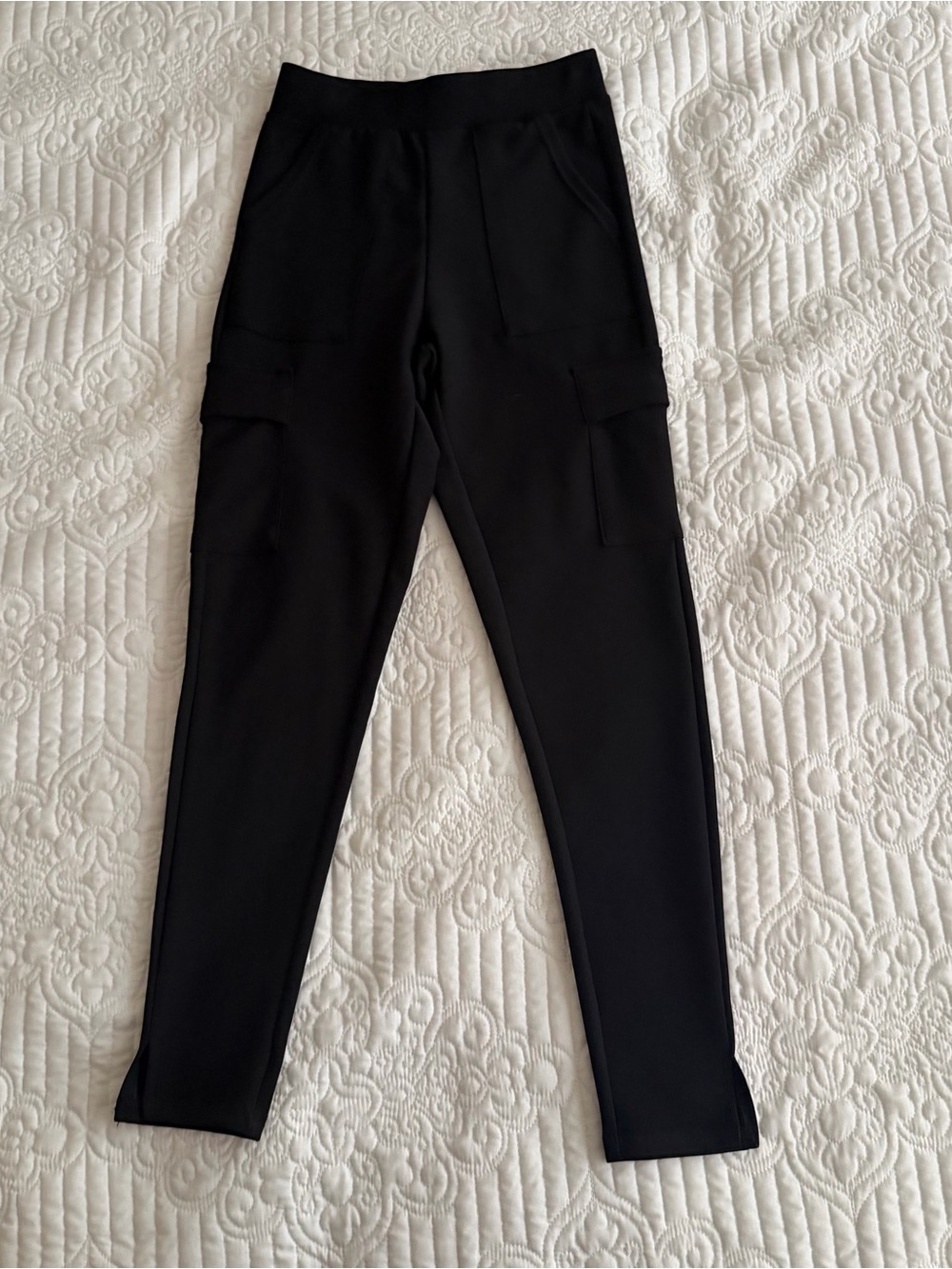 No Comment NY LA Black Cargo Pocket Leggings Slim Fit Pants Size S